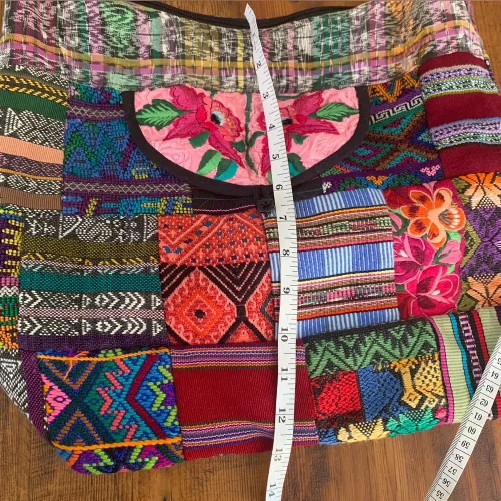 Bohemian Patchwork Embroidered Multicolored Large Hippie Boho Bag